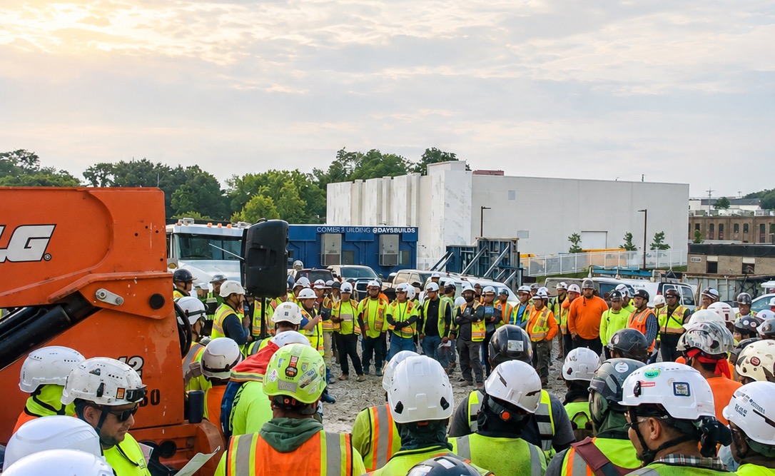 JRB crew gathered at a jobsite
